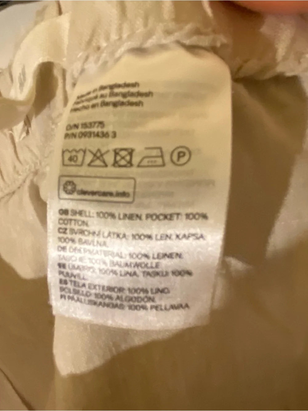 H&M Women’s Drawstring Linen Pants - Beige Size Large